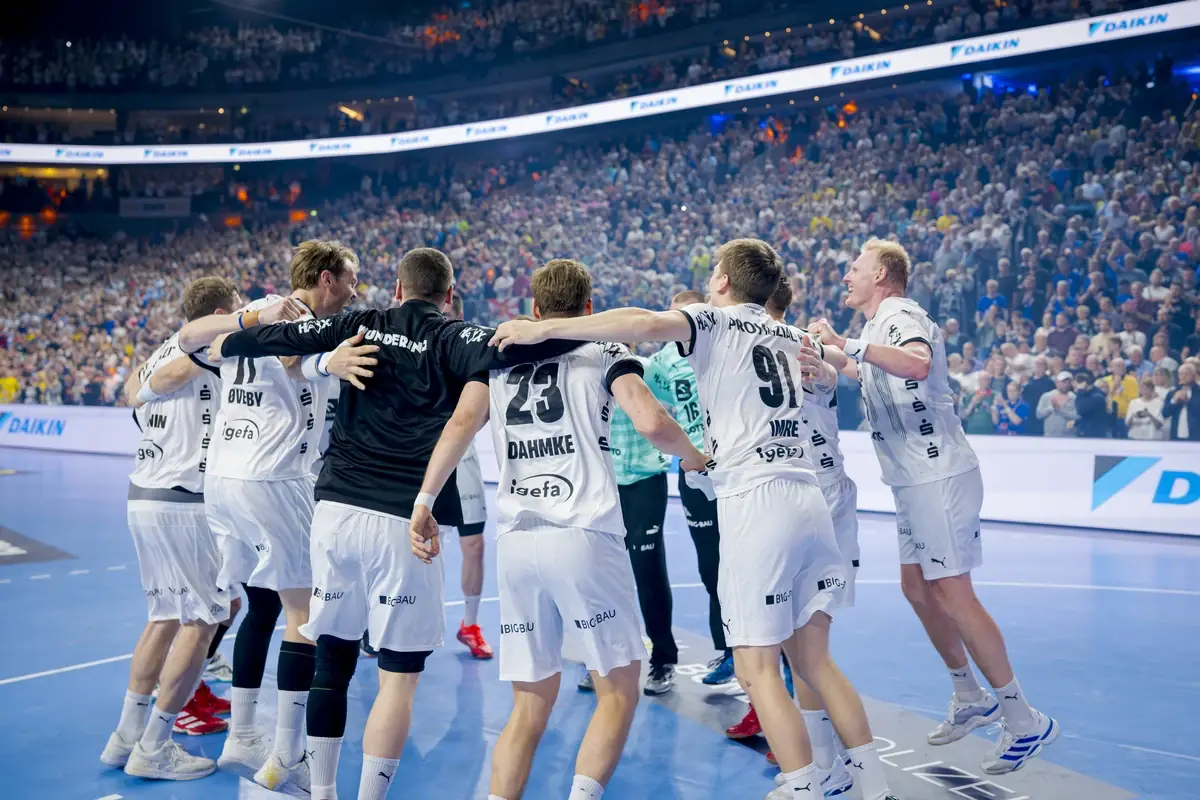 Handball-Bundesliga mit Daikin-Sponsor – Spielszene