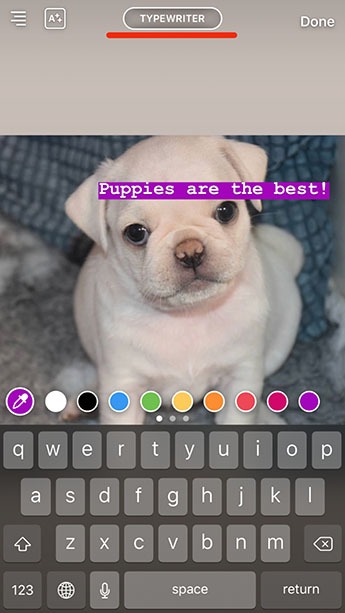 Texts can be color coded into the images on Instagram.