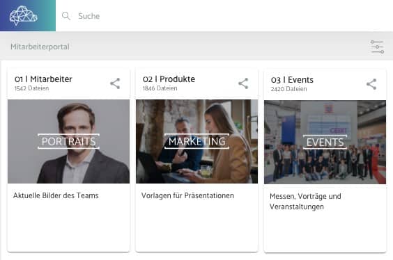 Alle Datentypen zentral und sicher speichern - mit der professionellen Medienverwaltung von teamnext