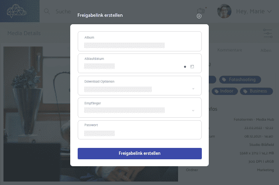 Freigabelinks erstellen mit der professionellen Bildverwaltung von teamnext