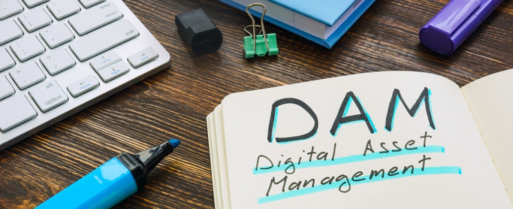 Notebook with lettering DAM - Digital Asset Management