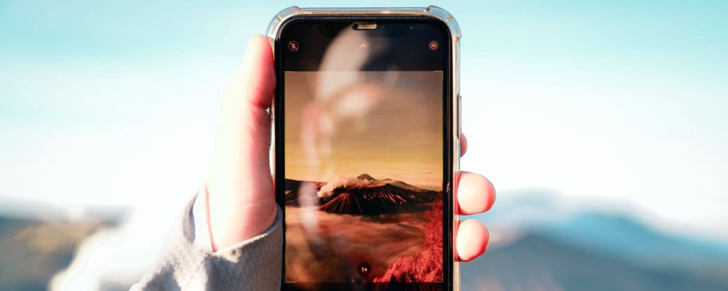 Fotografieren eines Vulkans mit dem iPhone - Symbolbild HEIF / HEIC Format