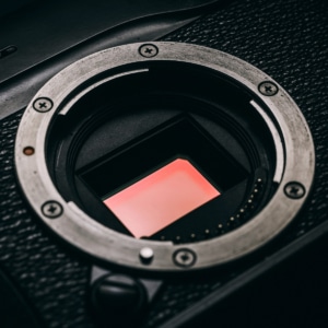 Close-up of a sensor of a digital camera - symbol image sensor data RAW